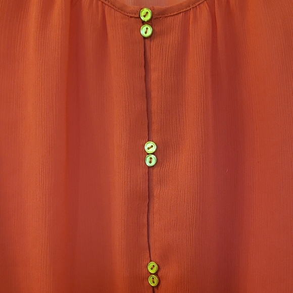The Limited Orange Gold 3/4 Sleeve Blouse - Picture 4 of 6